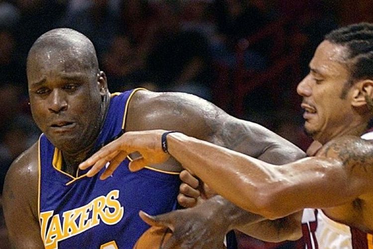 Shaquille ONeal saat masih bermain untuk Los Angeles Lakers.