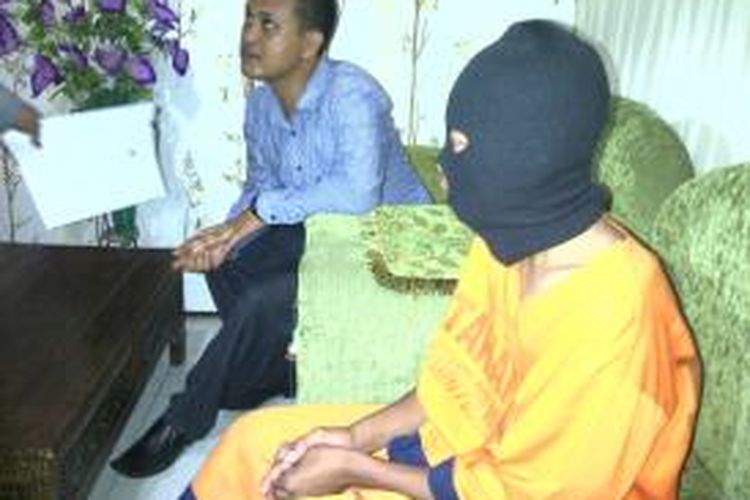 Pelaku pemerkosaan siswi SMP di kebun tebu di Kabupaten Malang, Kamis (16/10/2014).