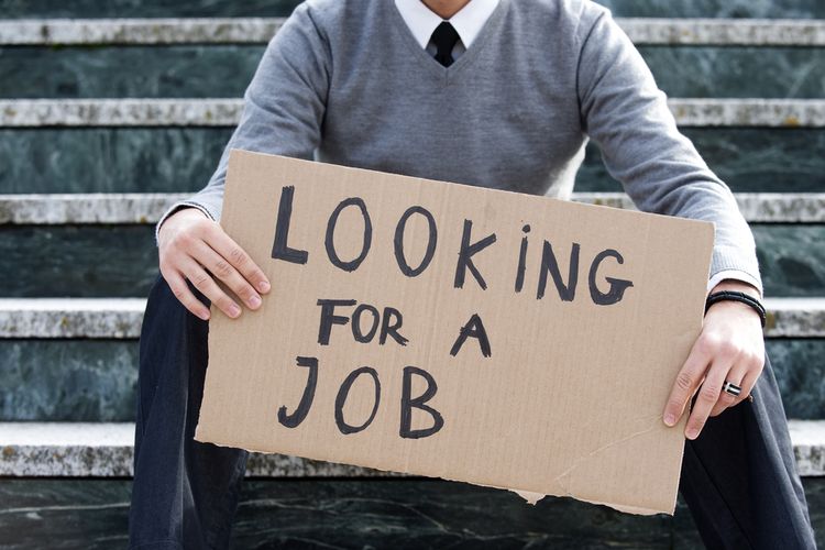 Ilustrasi pengangguran, kehilangan pekerjaan, angka pengangguran. 