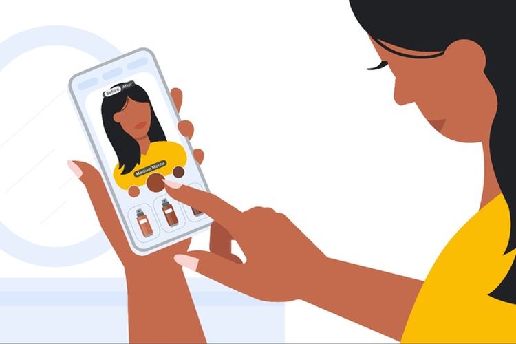 Ilustrasi fitur Google AR shopping