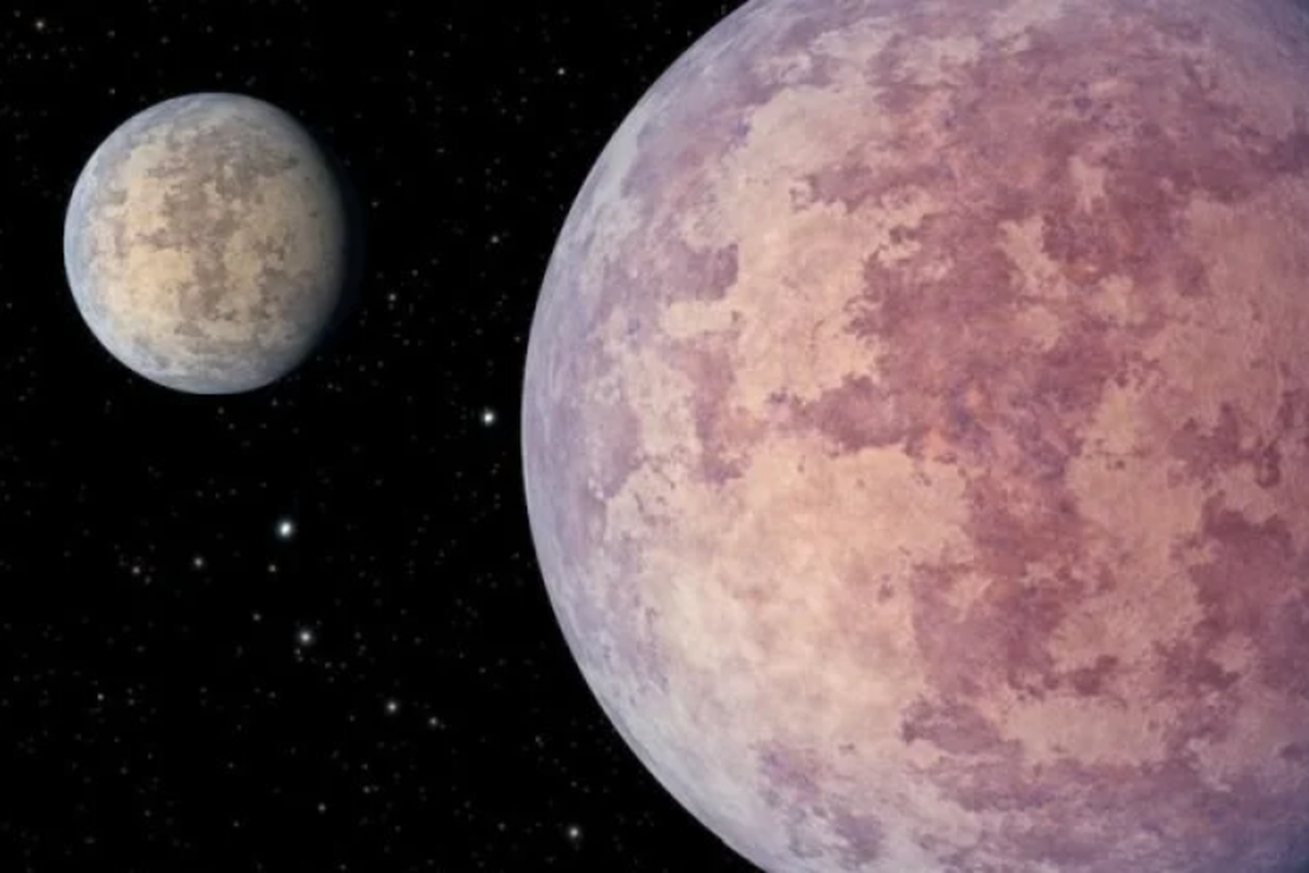 Ilustrasi dua exoplanet super earth. Astronomi temukan dua planet Bumi Super mengorbit sebuah bintang. 
