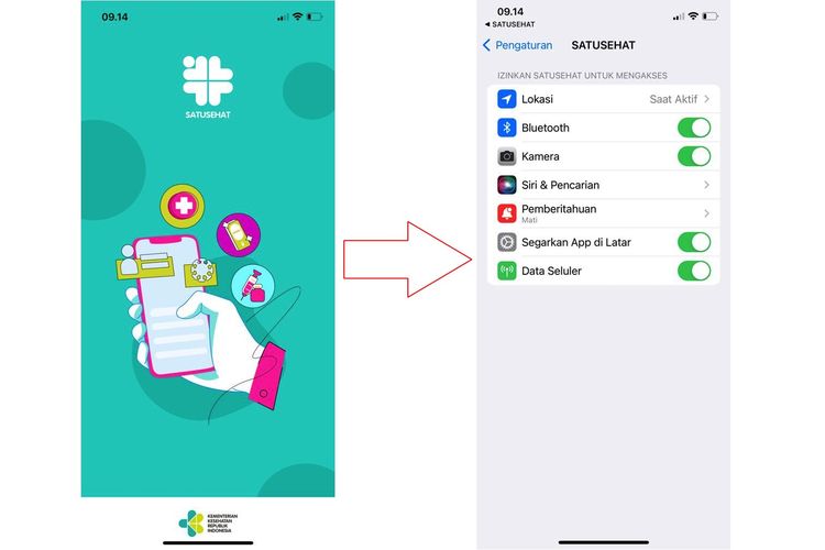 Ilustrasi masalah Satu Sehat tidak bisa dibuka hanya menampilkan logo dan malah membuka menu pengaturan di ponsel.