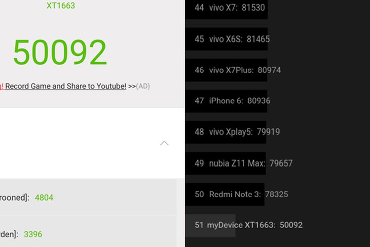 Screenshot AnTuTu Benchmark Moto M.