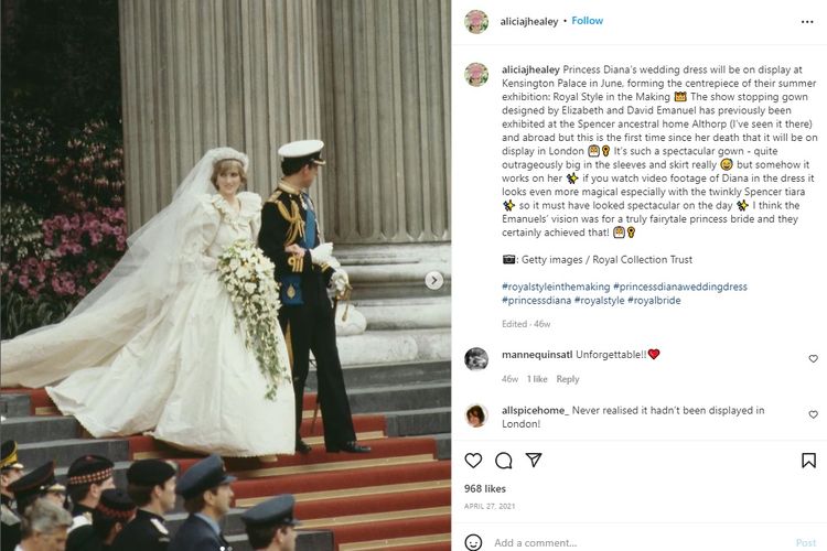 Kecelakaan Fesyen Bangsawan Inggris: Putri Diana Memakai Gaun Kusut di Pesta Pernikahannya