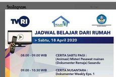 Update: Jadwal Belajar dari Rumah di TVRI, Sabtu 18 April 2020