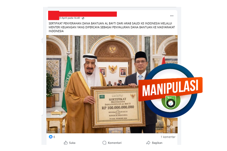 INFOGRAFIK: Muncul Hoaks Raja Salman Beri Bantuan Rp 100 Miliar yang Diterima Purbaya