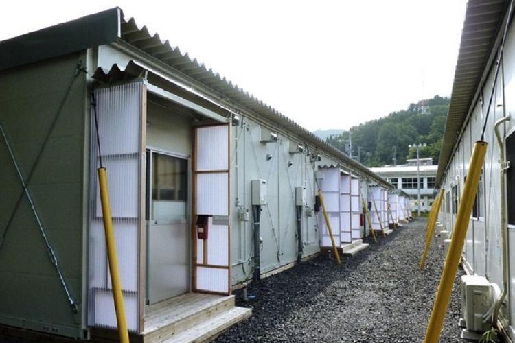 kasetsu , rumah sementara bagi korban bencana di Jepang. 