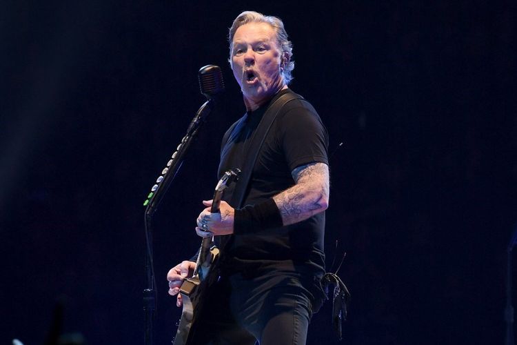 James Hetfield tampil bersama Metallica di Bridgestone Arena, Nashville, Tennessee, pada 24 Januari 2019.