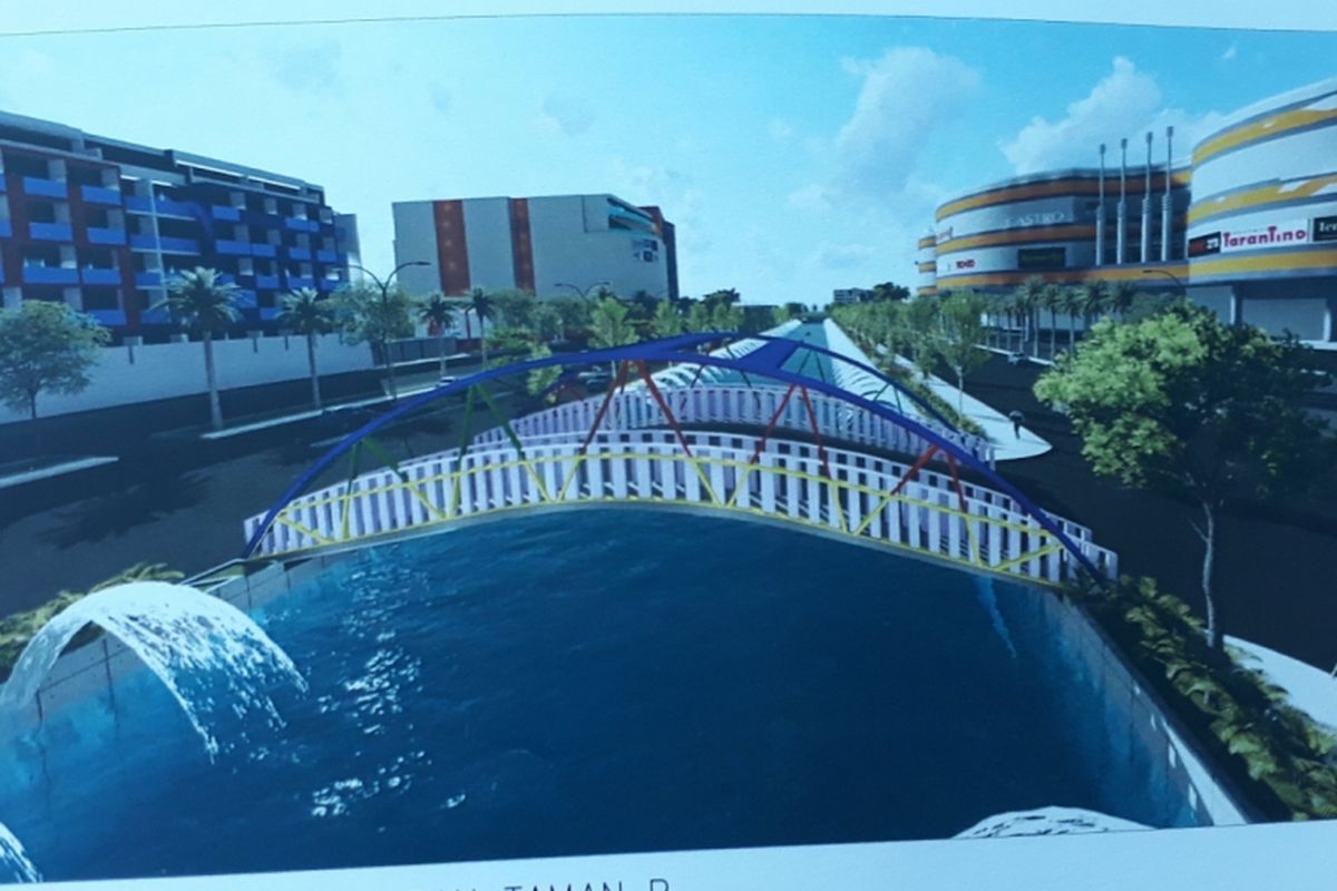 Tampak DED (Detailed Engineering Design) Kalimalang yang sudah dibuat Pemerintah Kota Bekasi, Kamis (13/9/2018).