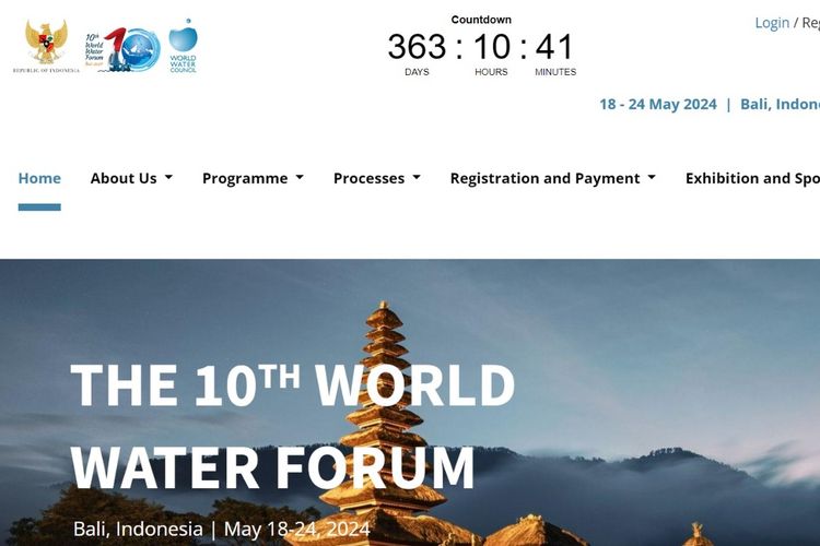 Registrasi peserta World Water Forum ke-10