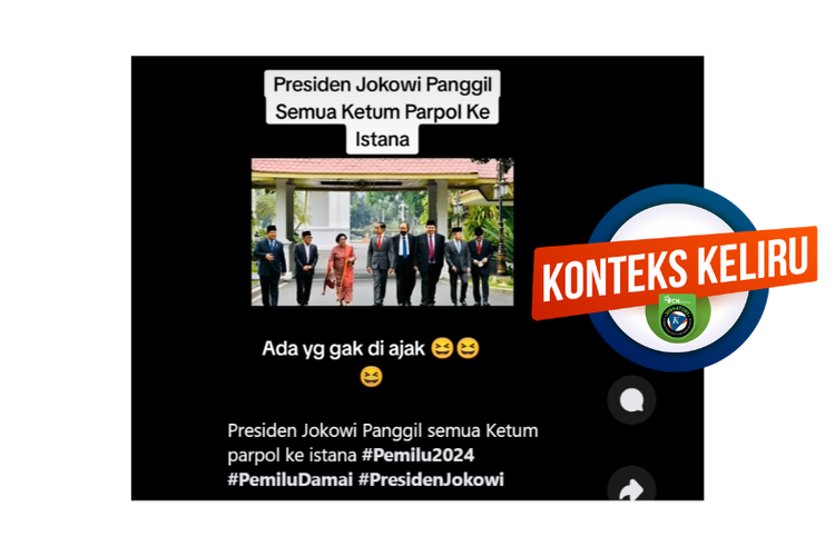 Klarifikasi, foto lama pertemuan Jokowi dan sejumlah ketum parpol dibagikan dengan konteks keliru
