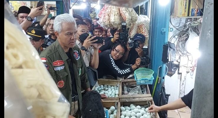 Temui Harga Bahan Pokok Masih Tinggi di Palembang, Ganjar: Segera Lakukan Stabilisasi