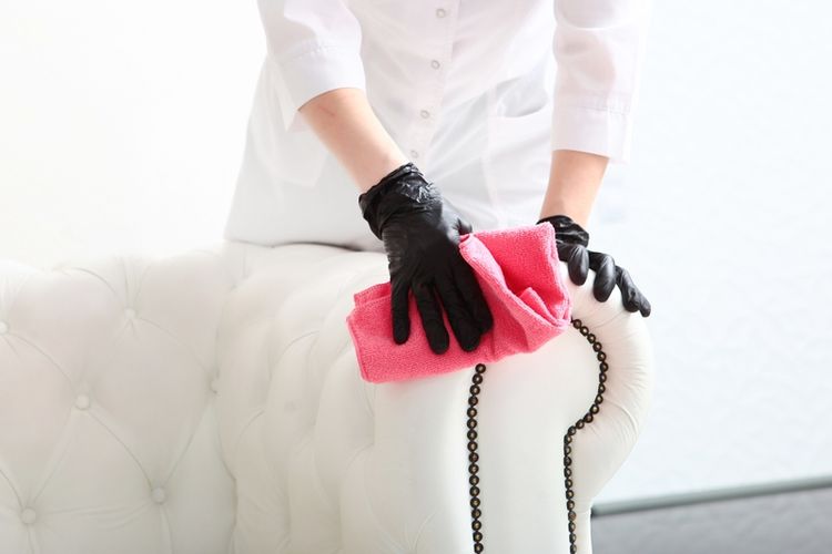Ilustrasi membersihkan sofa