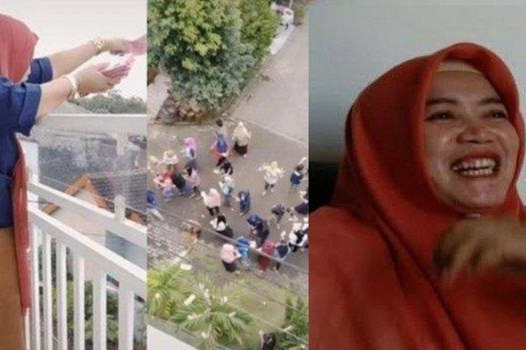 Mutoharoh, wanita yang viral bagi-bagi Rp 100 juta dari balkon rumahnya 