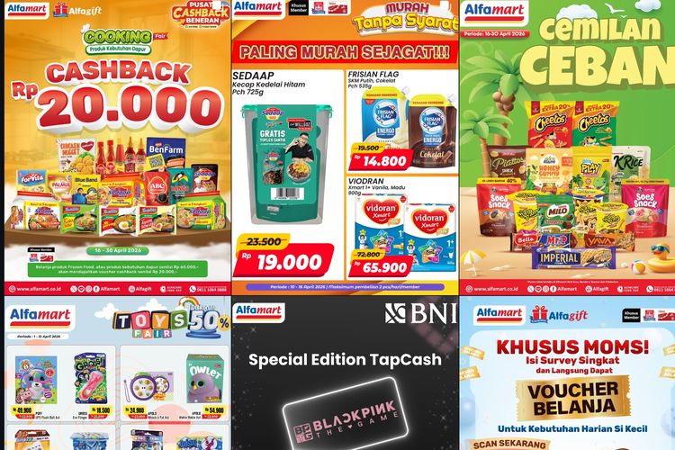 Promo Alfamart Hari Ini 16 April 2026, Diskon hingga 60 Persen dan Cashback Rp 20.000
