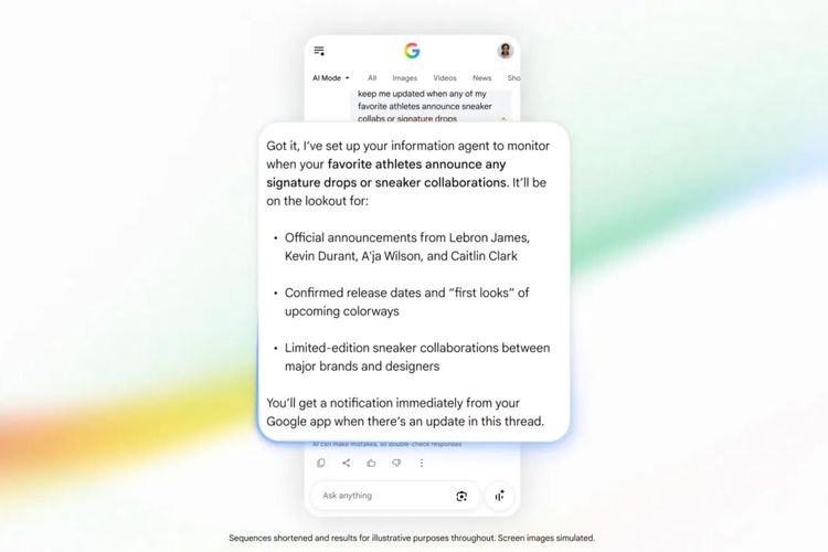 Google Search juga bisa menjadi AI agent yang bisa diminta melakukan tugas tertentu.