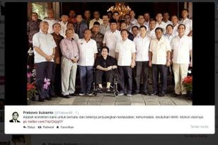 Foto yang diunggah Prabowo usai pertemuan di Hambalang