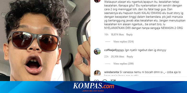 Fakta Di Balik Pengakuan Sopir Vanessa Angel Main Ponsel Saat Menyetir Dan Viral Video Instastory Halaman All Kompas Com
