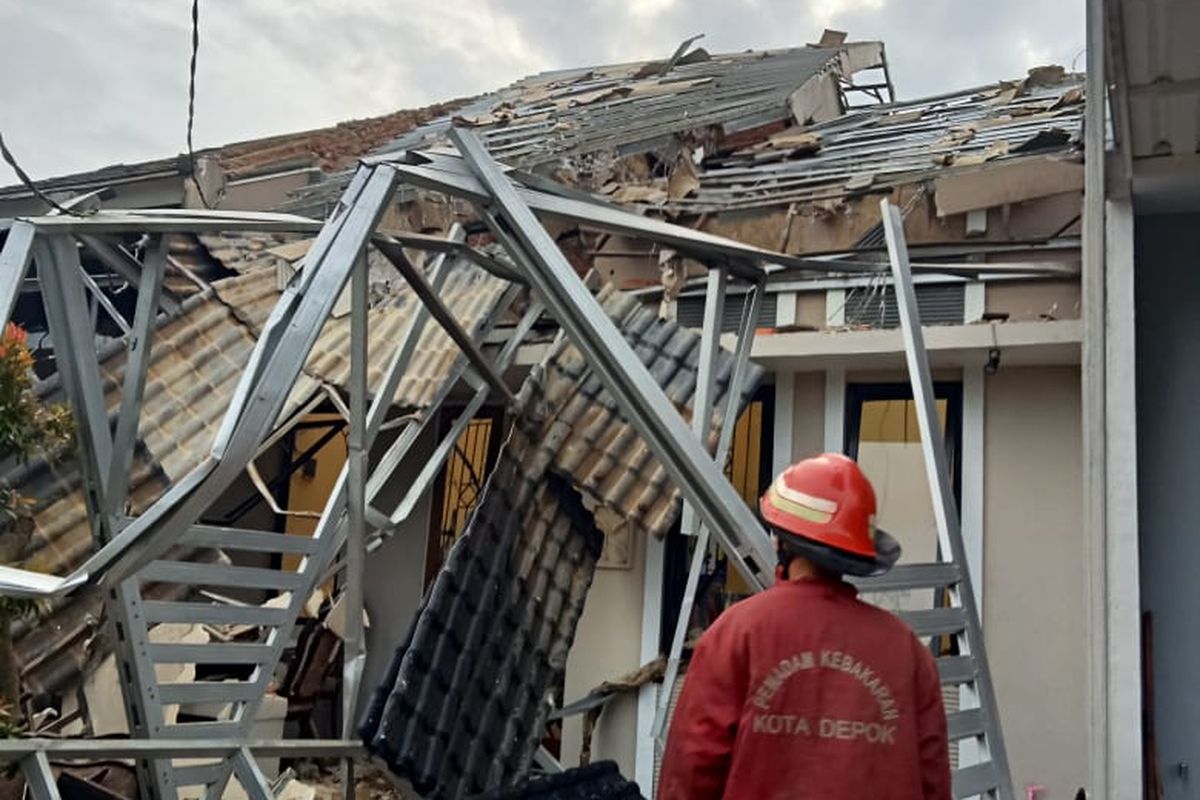 Kondisi rumah di Jalan Raya Citayam, Perumahan Marsaid Residence Blok A No 4, Bojong Pondok Terong, Cipayung, Depok, akibat ledakan dari tabung gas pada Kamis (5/1/2023).