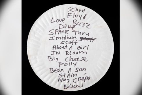 Piring Kertas dengan Tulisan Tangan Kurt Cobain Terjual Rp 322 Juta dalam Lelang