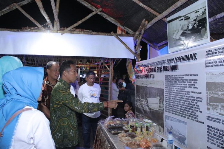 Stand jejak rempah dan peradaban suku sawang di Belitung Timur, Sabtu (2/9/2023) malam.