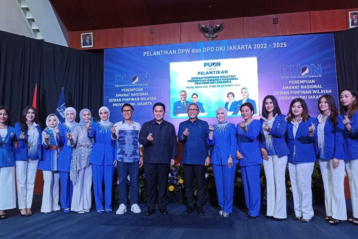 Pelantikan ketua dan kader perempuan Partai Amanat Nasional (PUAN) DKI Jakarta di Hotel Bidakara, Jakarta, Rabu (26/10/2022). 