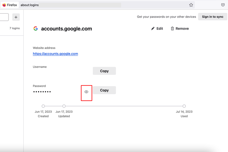 Ilustrasi cara melihat kata sandi Gmail yang lupa di laptop via browser Mozilla Firefox.