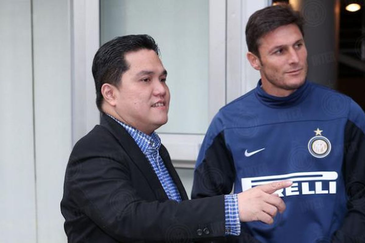 Erick Thohir saat menjadi Presiden Inter Milan, bersama Javier Zanetti