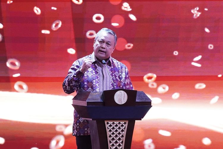 Bank Indonesia Governor Perry Warjiyo speaks during the annual central bank meeting in 2022. 