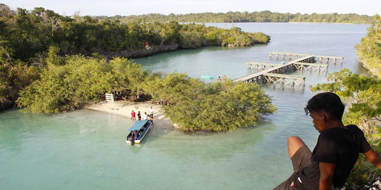 Pulau Baer disebut-sebut sebagai Raja Ampat-nya Kota Tual di Maluku. Foto diambil Sabtu (4/8/2018).