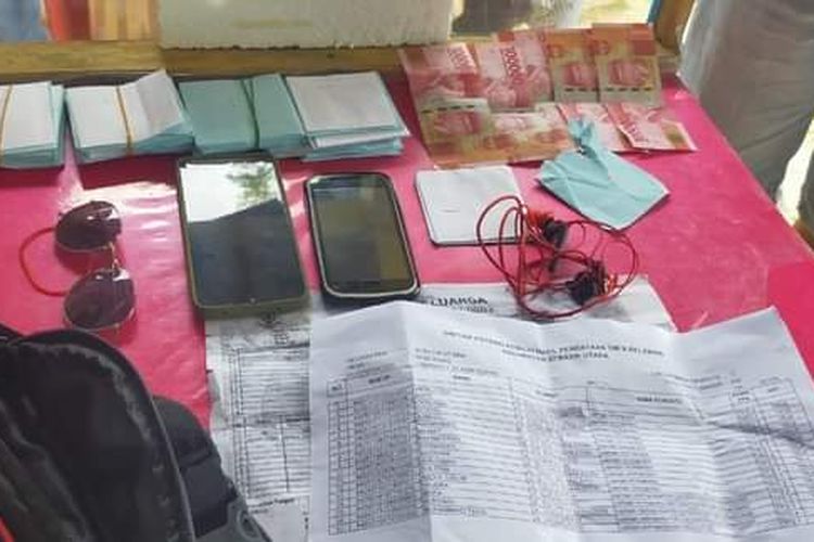 Barang bukti kasus dugaan money politik pemenangan paslon Kepala Daerah di kabupaten Nunukan (istimewa)