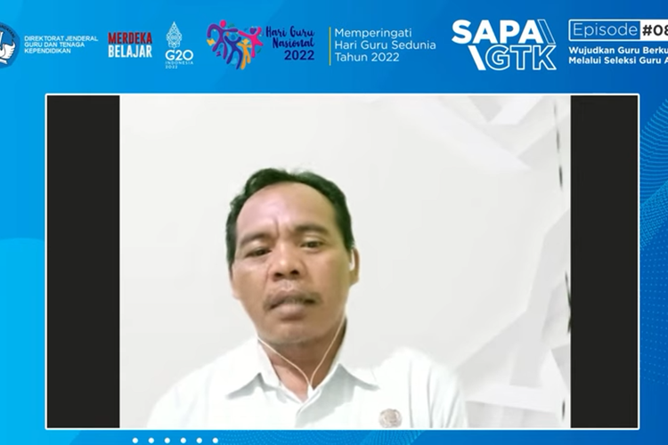Guru SMA Negeri 1 Pamijahan Bogor Jawa Barat Ade Taufik Kurahman saat bercerita pengalamannya lolos Seleksi PPPK Guru 2021 di acara Sapa GTK Episode 8, Rabu (5/10/2022).