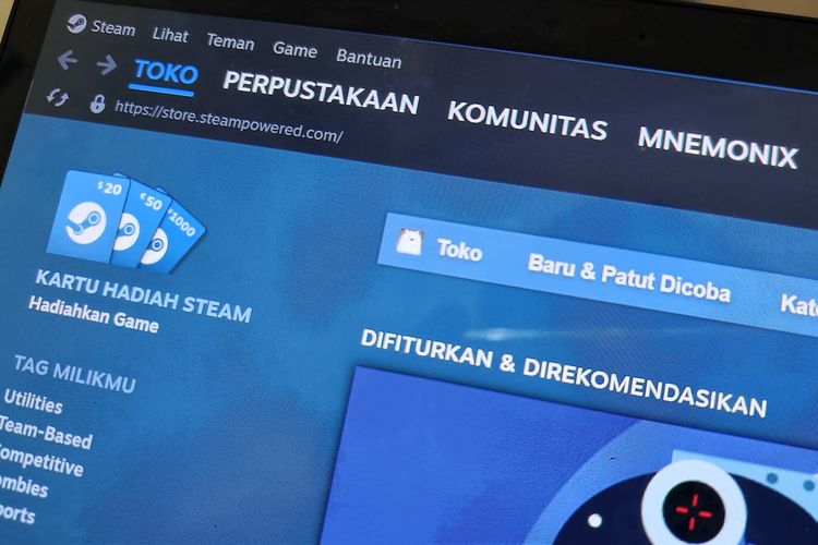 Ilustrasi aplikasi Steam yang kini punya dukungan Bahasa Indonesia.
