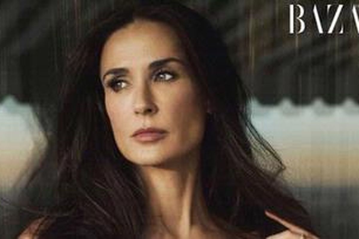 Opening up: Demi Moore has revealed her biggest fear is that she isnt worthy of being loved in a frank interview in Harpers Bazaar   
