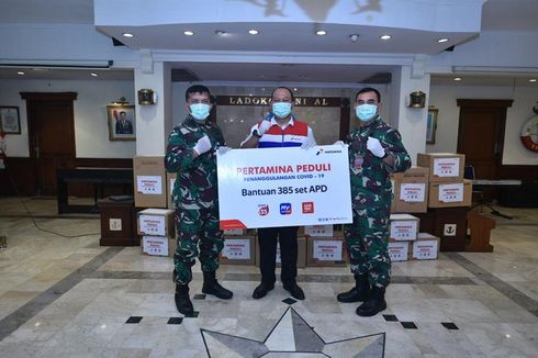 Tingginya Kebutuhan Akan APD, Pertamina Salurkan APD dan Masker Bagi Tenaga Medis TNI AL