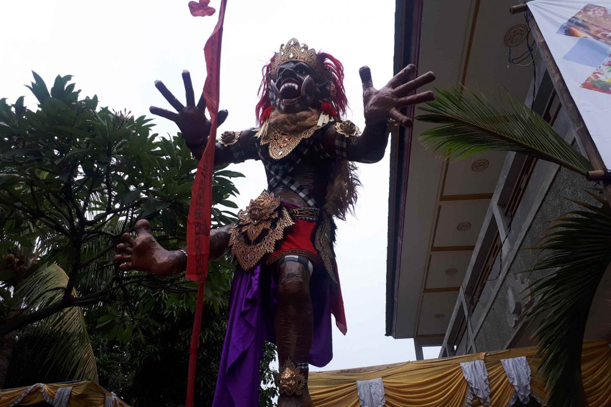 Ogoh-ogoh di Pura Agung Wira Satya Bhuana, Rabu (6/3/2019).