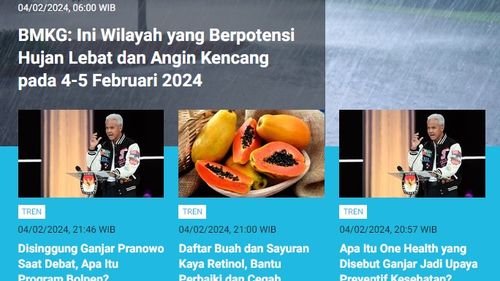 [POPULER TREN] Elektabilitas Ketiga Capres Sebelum Debat Kelima | Wilayah Berpotensi Hujan Lebat 4-5 Februari 2024