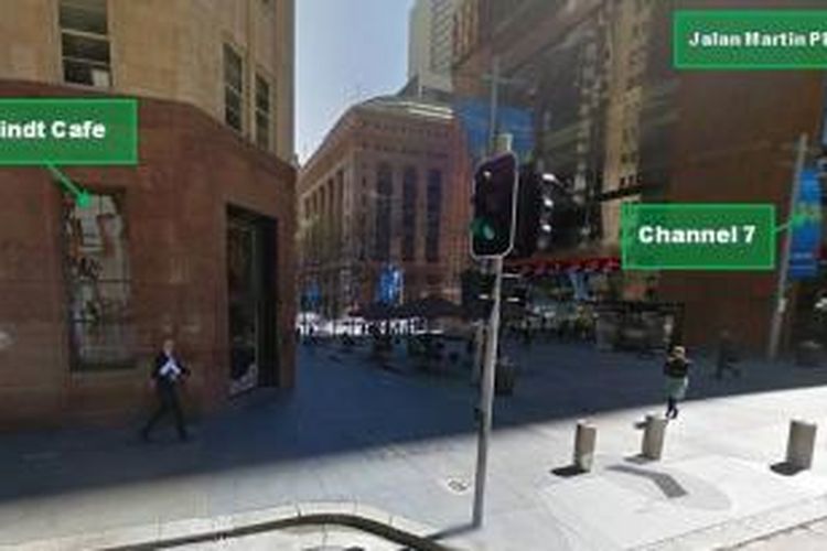 Lindt Chocolat Cafe yang berada di kawasan Jalan Martin Place, Sydney, Australia.