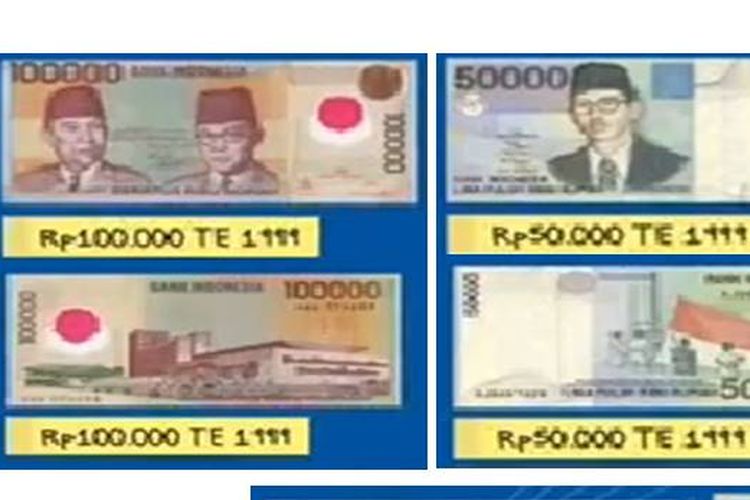 Uang kertas emisi tahun 1998 dan 1999