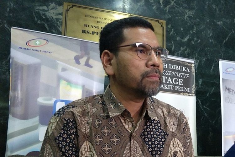 Komisioner Komnas HAM Amiruddin saat konferensi pers terkait kondisi Faisal Amir di RS Pelni, Jakarta Pusat, Rabu (25/9/2019).