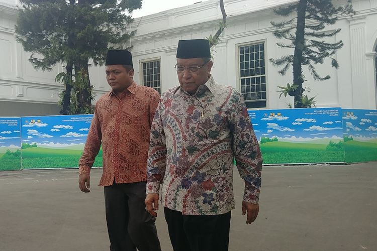 Ketua Umum Pengurus Besar Nahdlatul Ulama Said Aqil Siradj di Istana, Selasa (5/9/2017).