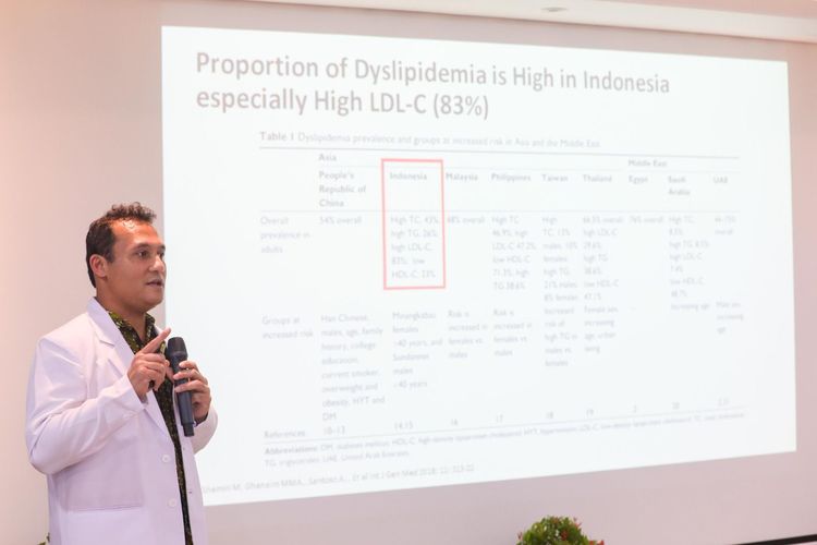  Dr. dr. Birry Karim, Sp.PD, KKV dalam seminar bertajuk ?Kendalikan LDL, Cegah Penyakit Jantung? di Rumah Sakit Medistra, Jakarta Selatan, Selasa (9/12/2025).