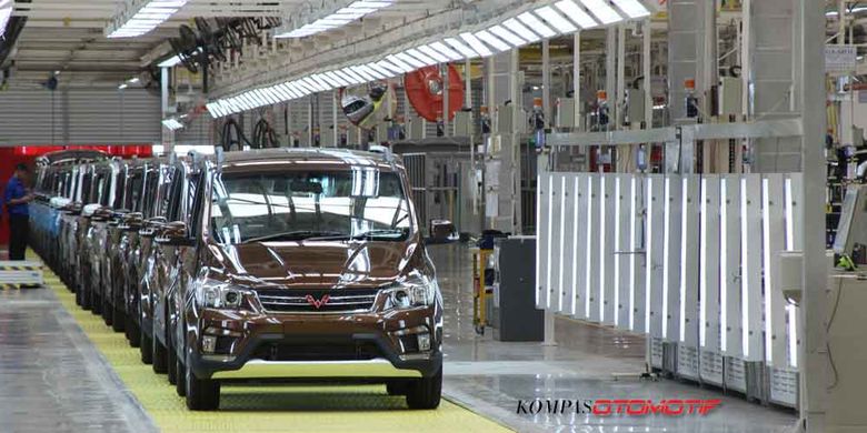 Pabrik perakitan SGMW Motor Indonesia (Wuling Indonesia) di Bekasi, Jawa Barat.