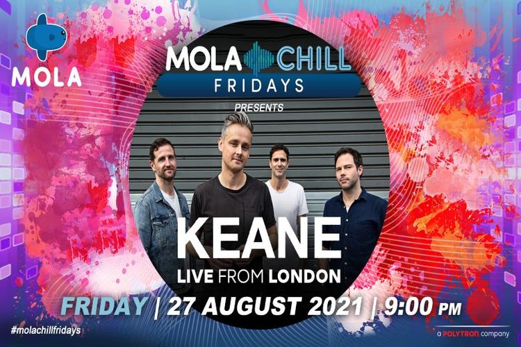 Keane akan tampil di Mola Chill Fridays pada malam ini, Jumat (27/8/2021).