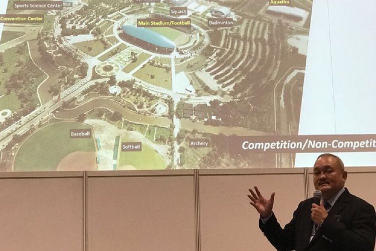 Gubernur Sumatera Selatan Alex Noerdin mempresentasikan Jakabaring Sport City di dalam konferensi dan pameran Stadia & Arena Asia Pacific 2017 yang diadakan minggu ini di Chiba City, Jepang.