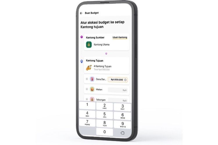 Aplikasi Jago memiliki fitur Kantong yang memungkinkan nasabah memisahkan dana sesuai kebutuhan atau tujuan keuangan, seperti tabungan dan investasi. 
