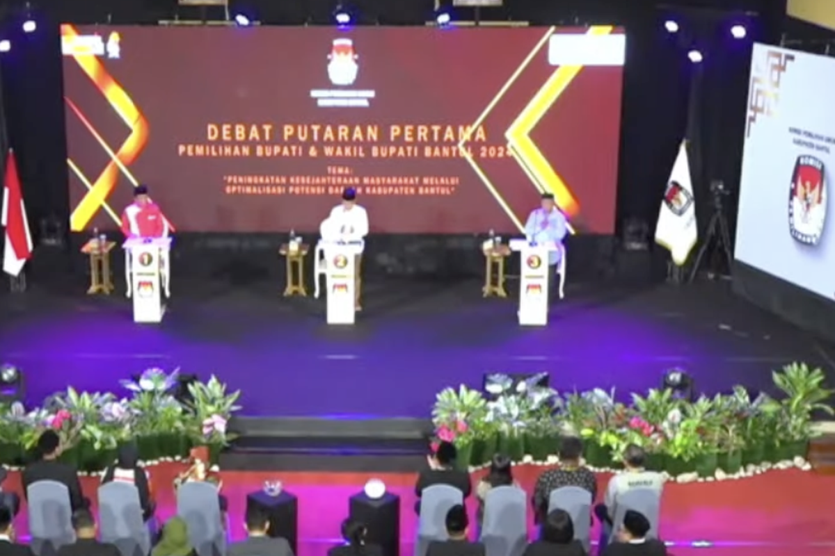 Debat perdana Pilkada Bantul 2024, Jumat (1/11/2024).