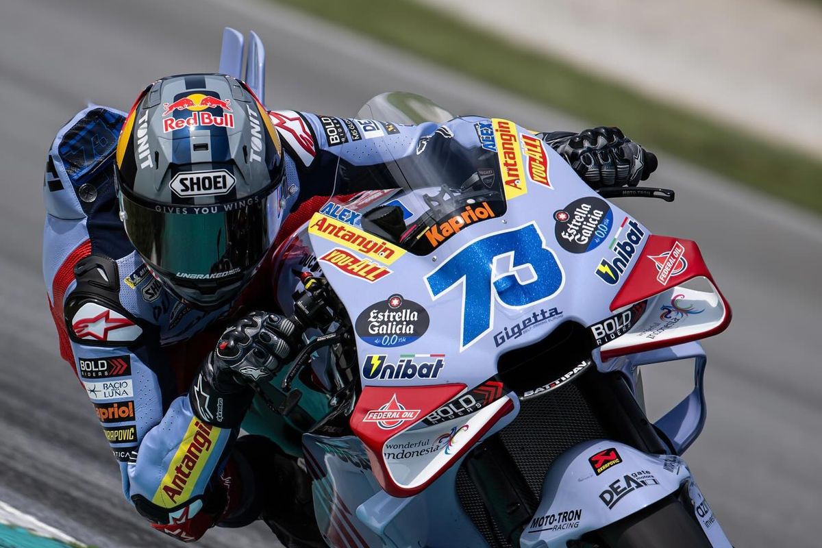 Alex Marquez saat sesi tes pra-musim MotoGP 2024 di Sirkuit Sepang, Malaysia