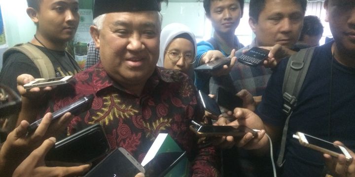 Ketua Dewan Pertimbangan MUI, Din Syamsuddin Saat ditemui di Kantor MUI,Jakarta Pusat, Rabu (29/8/2018).