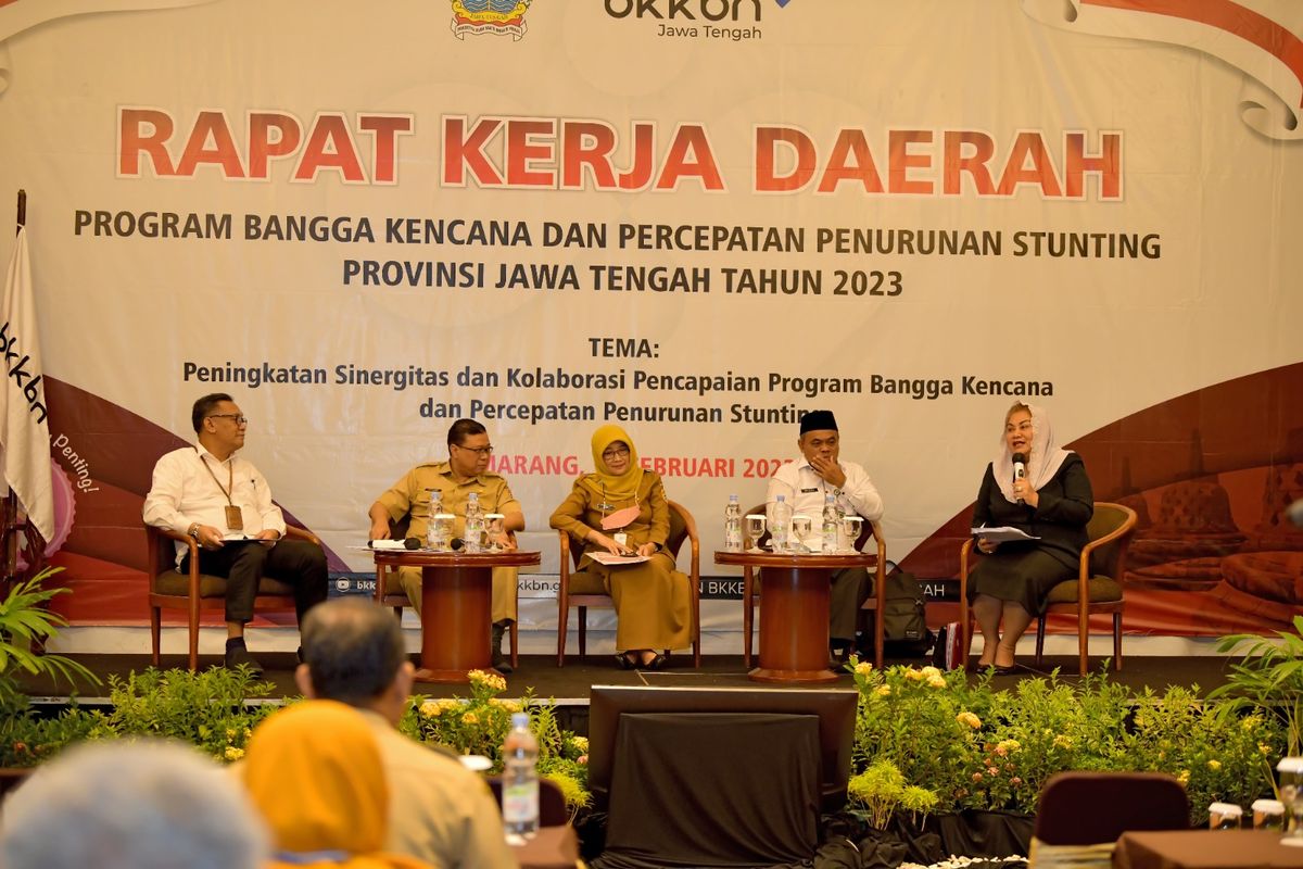 Wali Kota Semarang Hevearita Gunaryanti Rahayu dalam Forum Rapat Kerja Daerah (Rakerda) program Bangga Kencana dan Percepatan Penurunan Stunting Jateng 2023 yang diselenggarakan oleh BKKBN.

